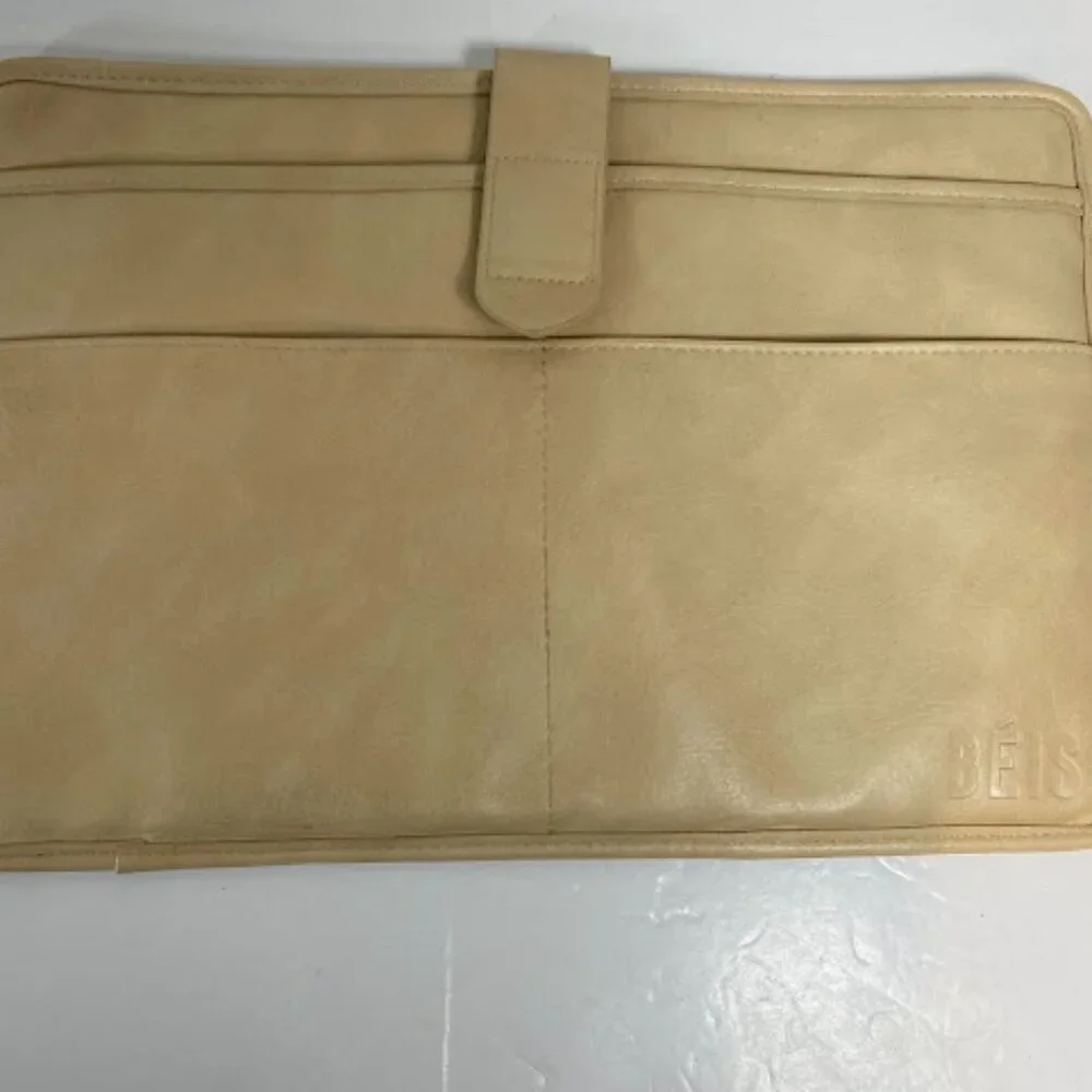 BEIS Faux Leather Beige Laptop Sleeve Case Beige 13”